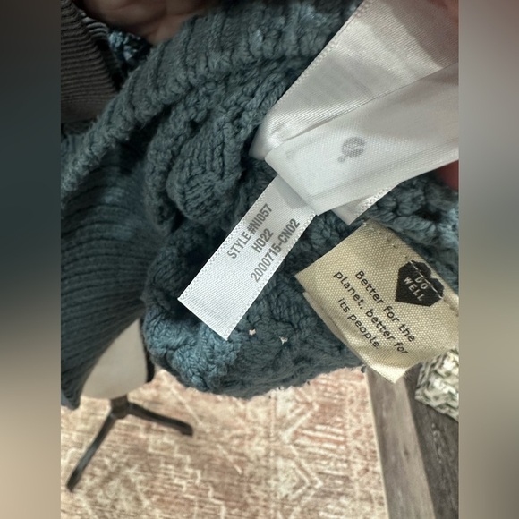 Madewell Women Sweater Blue Basketweave Knit Pullover Chunky Crew Size XS NWOT - Picture 8 of 9